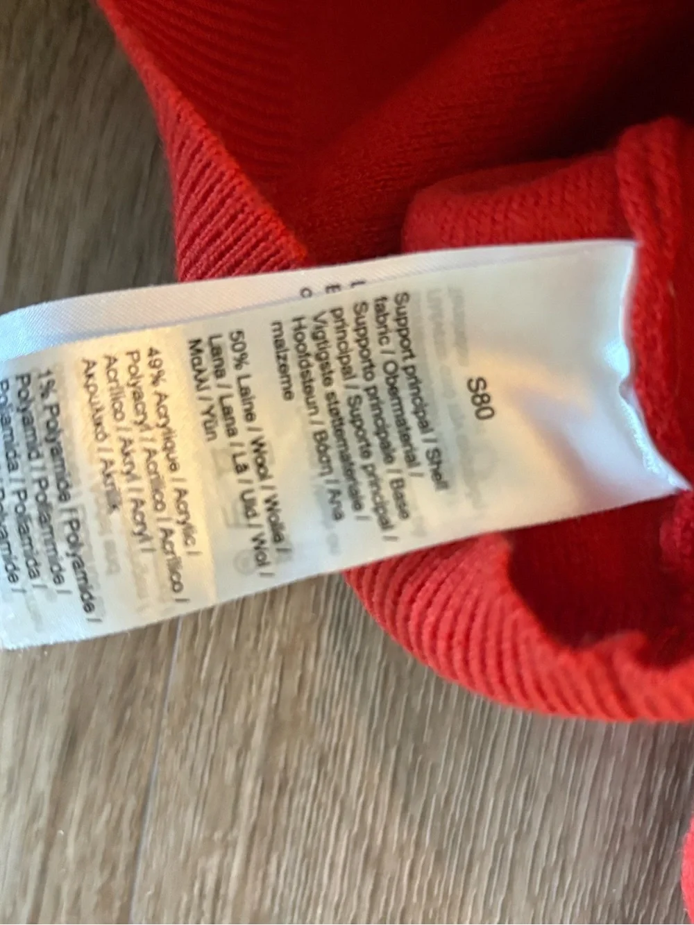 Lacoste Red Knit Crew Sweater with Signature Patch